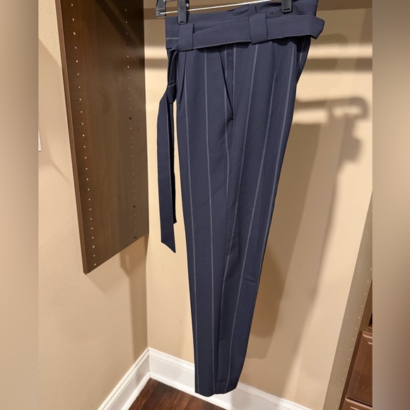 Express Women's Navy Pinstripe Pants - Picture 4 of 5